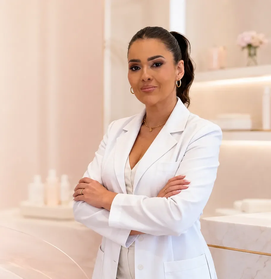 Dra. Karina Oliveira na clínica de estética facial no Ipiranga